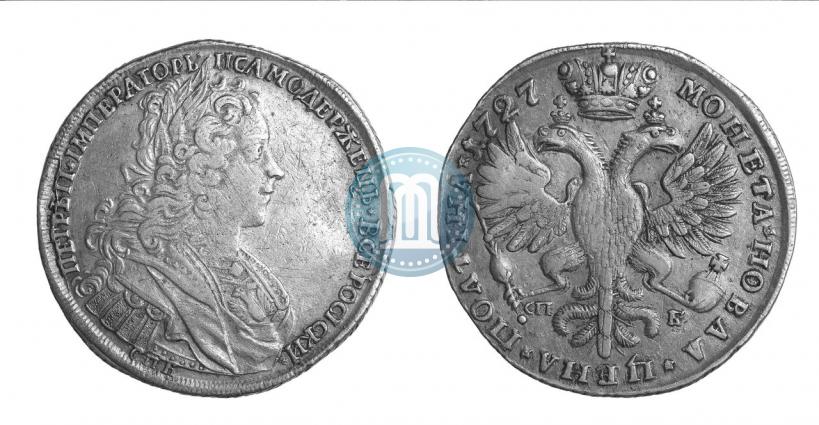 Фото Полтина 1727 года СПБ "Петербургский тип"