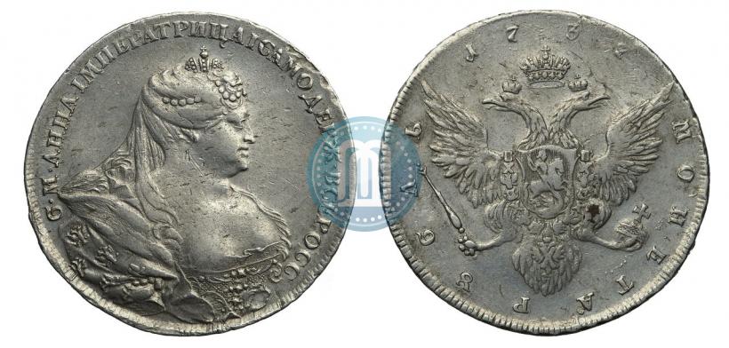 Picture 1 rouble 1737 year  "Portrait by Gedlinger"