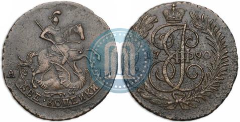 Picture 2 kopecks 1790 year АМ 