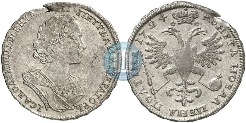 Фото Полтина 1724 года  "Портрет в античных доспехах"
