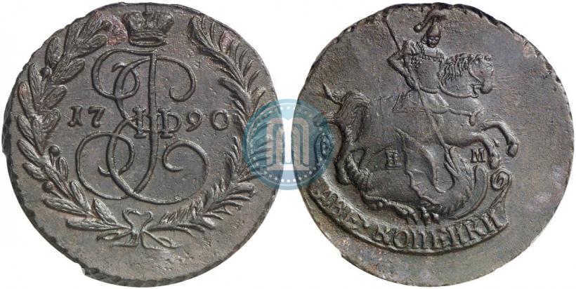 Picture 2 kopecks 1790 year ЕМ 