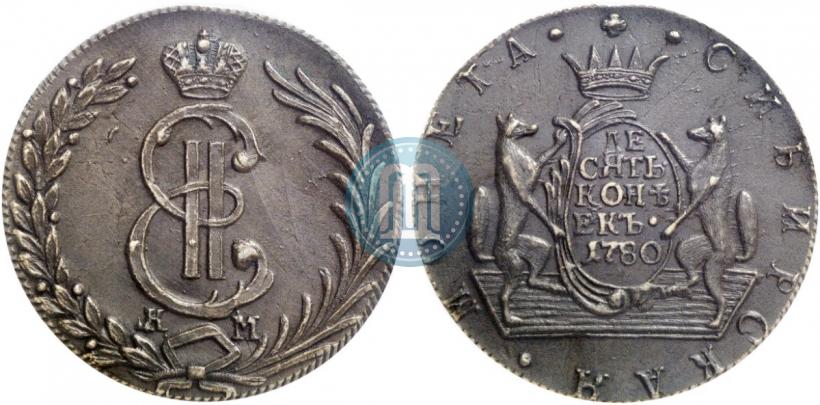 Picture 10 kopecks 1780 year КМ 