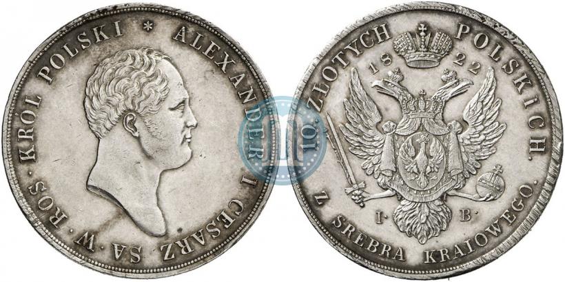 Picture 10 złotych 1822 year IB 