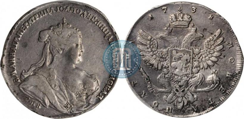 Picture Poltina 1738 year СПБ "Petersburg type"