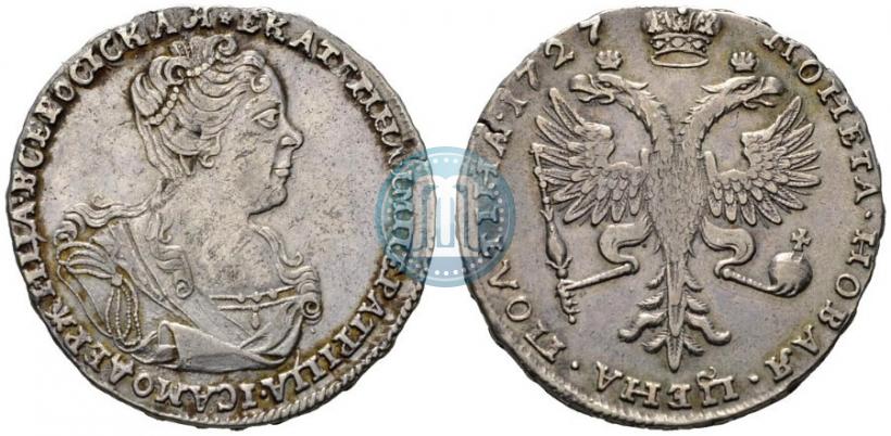 Picture Poltina 1727 year  "Moscow type, portrait turned to the right"