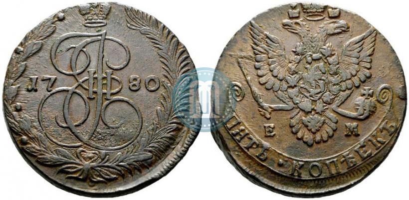 Picture 5 kopecks 1780 year ЕМ 