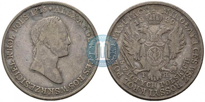 Picture 5 złotych 1829 year FH 