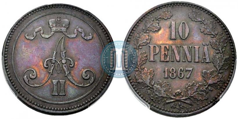 Picture 10 pennia 1867 year  