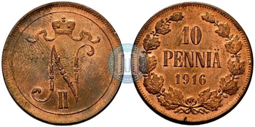 Фото 10 пенни 1916 года  