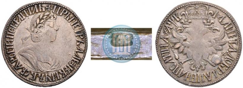 Picture Poltina 1702 year  "With a ribbon near the wreath"
