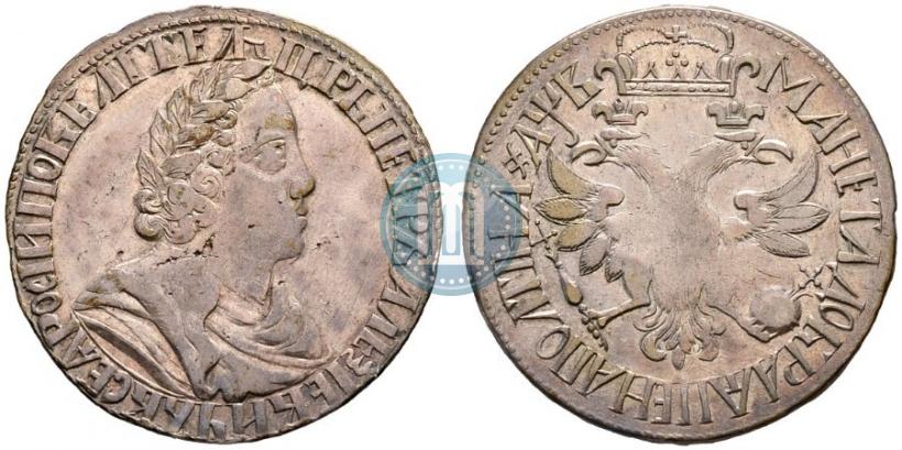 Picture Poltina 1702 year  "Without ribbons near the wreath"
