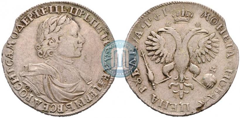 Фото 1 рубль 1719 года OK-L "Портрет в латах"