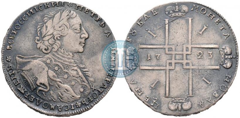 Фото 1 рубль 1723 года OK "Портрет в горностаевой мантии"