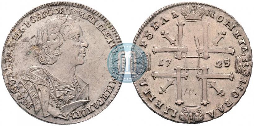Фото 1 рубль 1725 года OK "Портрет в античных доспехах"