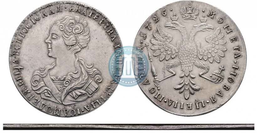 Picture Poltina 1726 year  "Moscow type, portrait turned to the left"