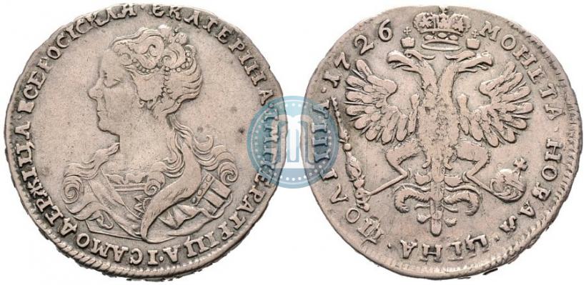 Picture Poltina 1726 year  "Moscow type, portrait turned to the left"