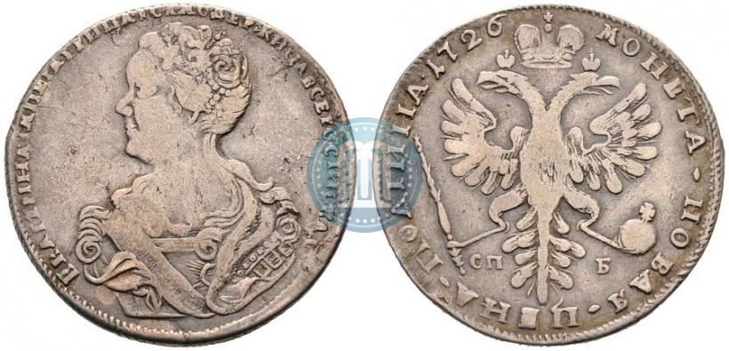 Picture Poltina 1726 year СПБ "Petersburg type, portrait turned to the left"