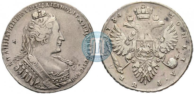 Фото 1 рубль 1734 года  "Тип 1732 года"