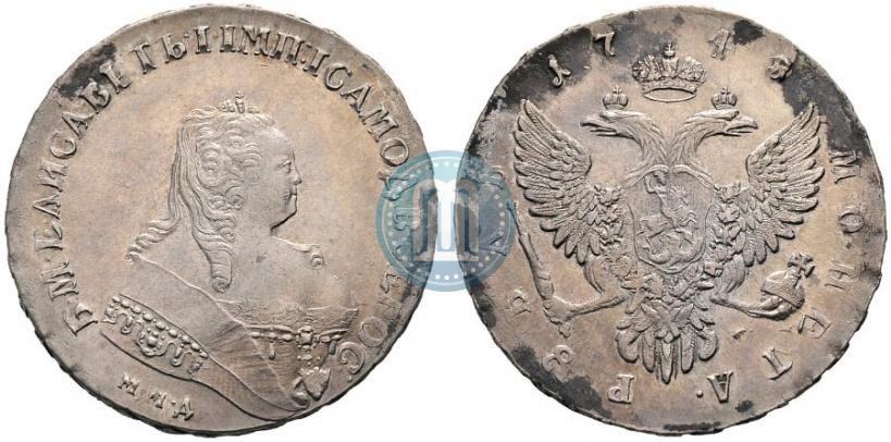 Фото 1 рубль 1748 года ММД 