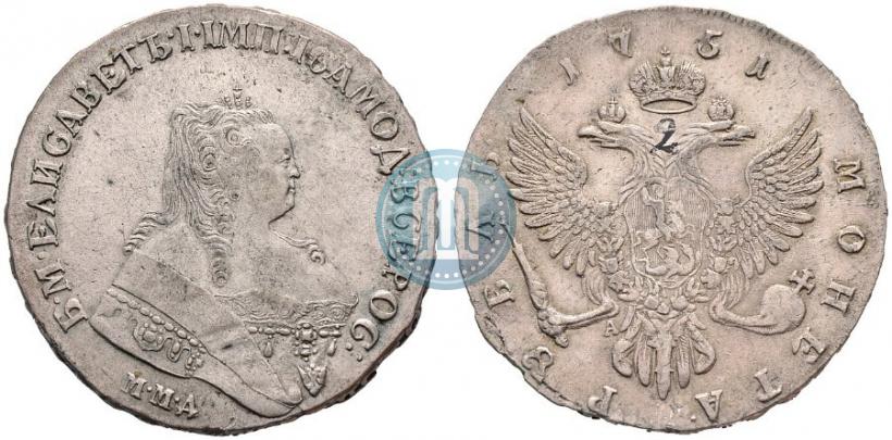 Фото 1 рубль 1751 года ММД-А 