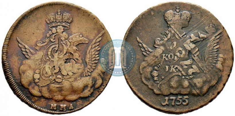Picture 1 kopeck 1755 year ММД 