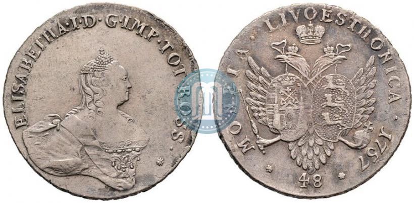 Picture 48 kopecks 1757 year  "For Livonia"