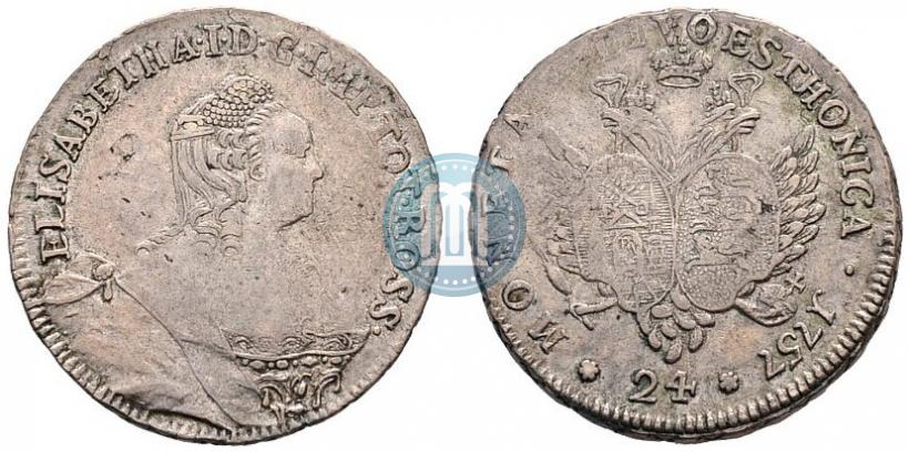 Picture 24 kopecks 1757 year  "For Livonia"