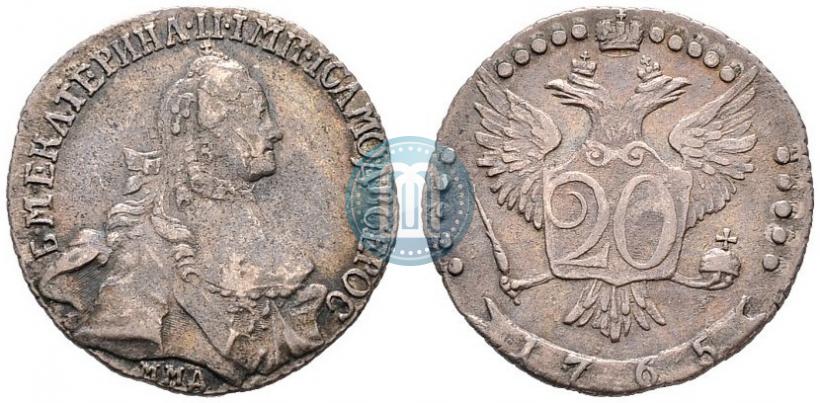 Фото 20 копеек 1765 года ММД 