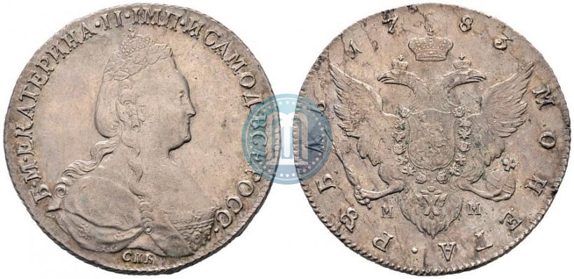 Фото 1 рубль 1783 года СПБ-ММ 