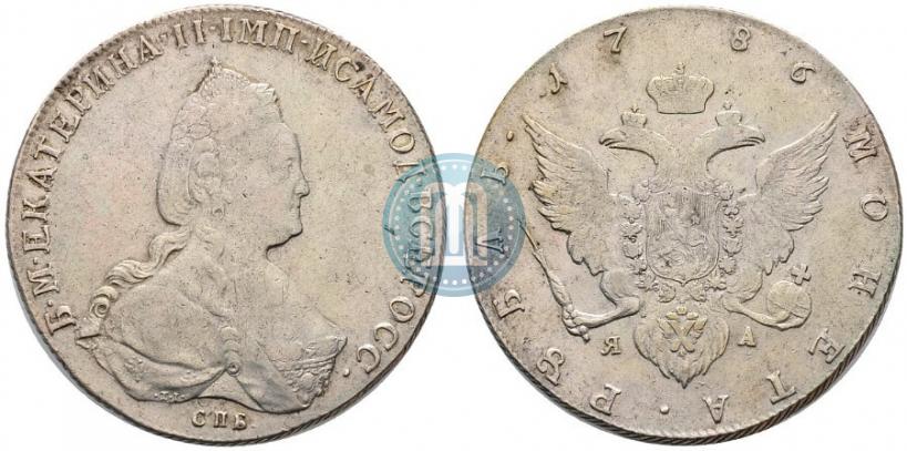 Фото 1 рубль 1786 года СПБ-ЯА 