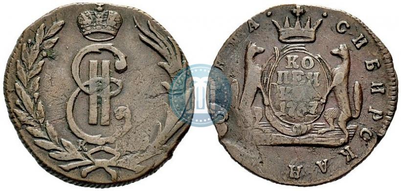 Picture 1 kopeck 1767 year КМ 