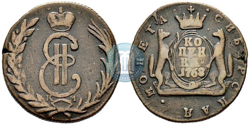 Фото 1 копейка 1768 года КМ 