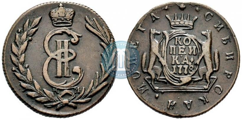 Фото 1 копейка 1778 года КМ 