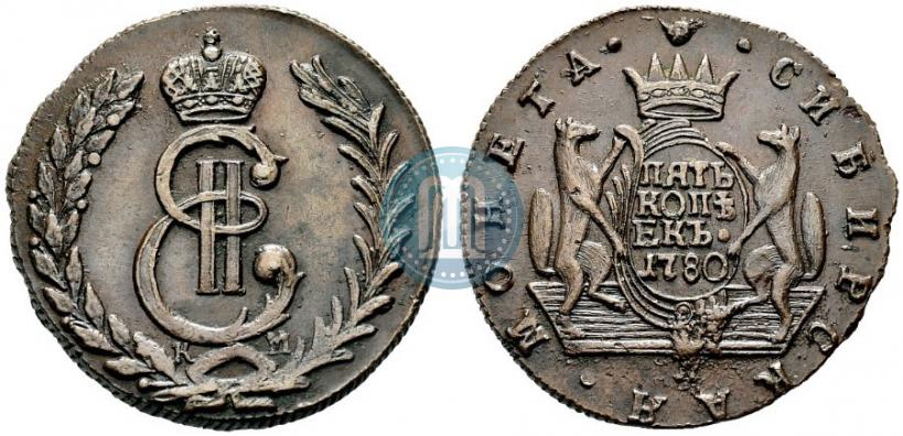 Picture 5 kopecks 1780 year КМ 