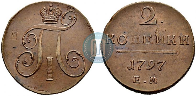 Picture 2 kopecks 1797 year ЕМ 