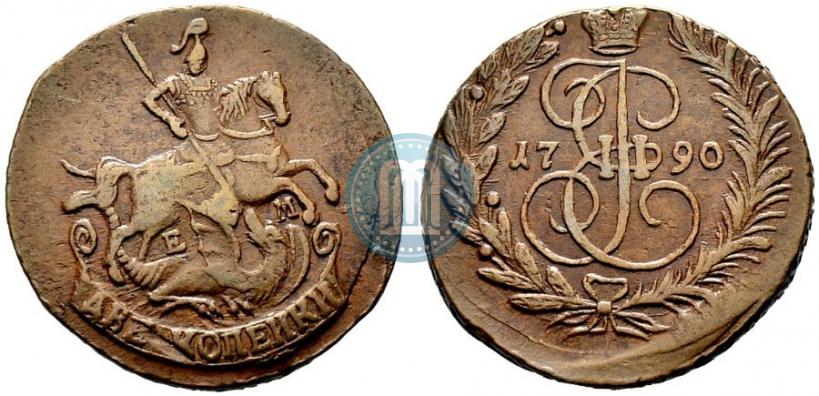 Фото 2 копейки 1790 года ЕМ 
