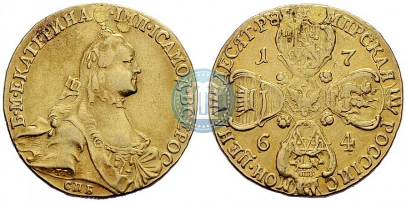 Picture 10 roubles 1764 year СПБ 