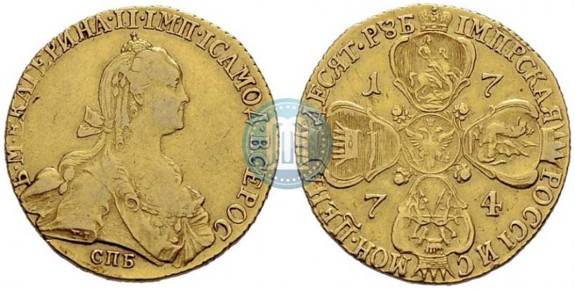 Picture 10 roubles 1774 year СПБ 