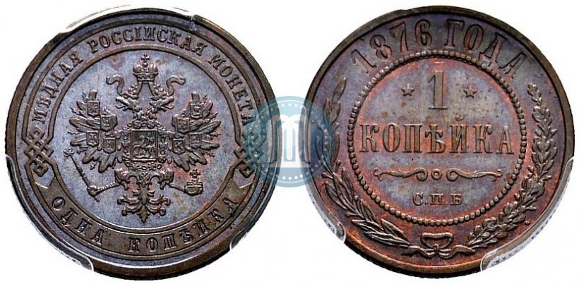 Picture 1 kopeck 1876 year СПБ 