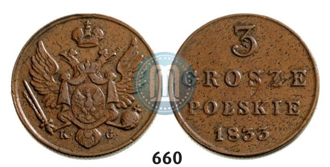Picture 3 grosze 1833 year KG 