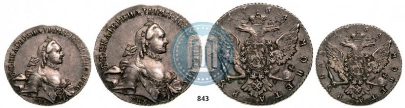 Фото 1 рубль 1764 года СПБ-ЯI 