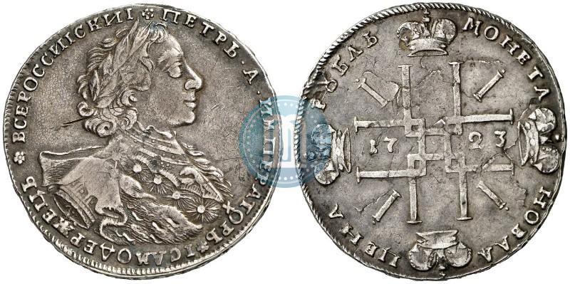 Фото 1 рубль 1723 года OK "Портрет в горностаевой мантии"