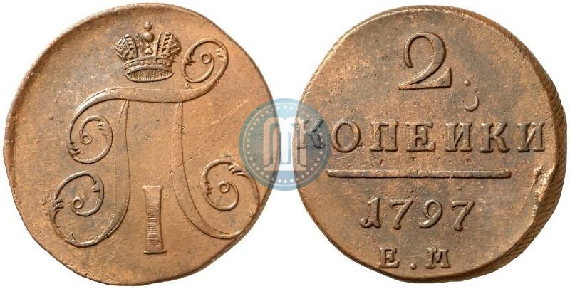 Picture 2 kopecks 1797 year ЕМ 