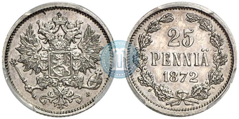 Фото 25 пенни 1872 года S 