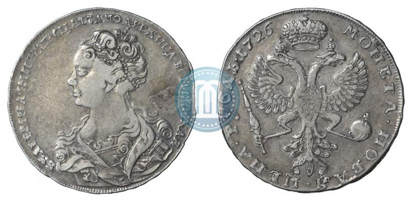 Picture 1 rouble 1726 year  "Moscow type, portrait turned to the left"