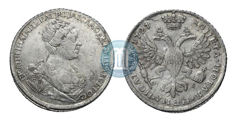 Picture Poltina 1727 year СПБ "Petersburg type, portrait turned to the right"