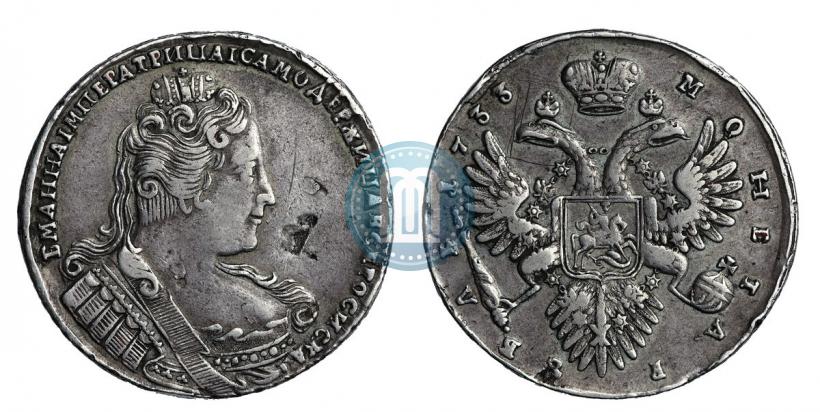 Фото 1 рубль 1733 года  