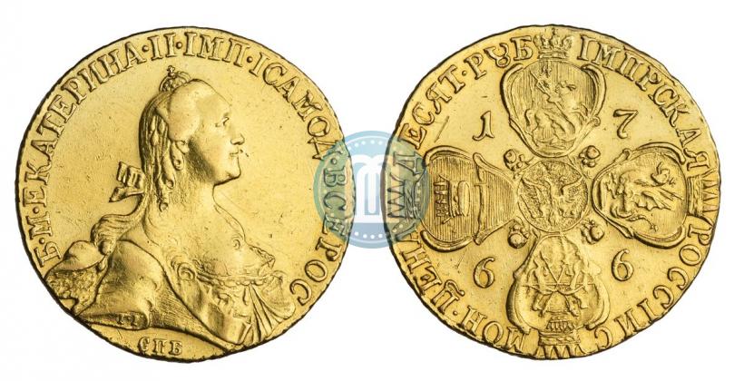 Picture 10 roubles 1766 year СПБ 