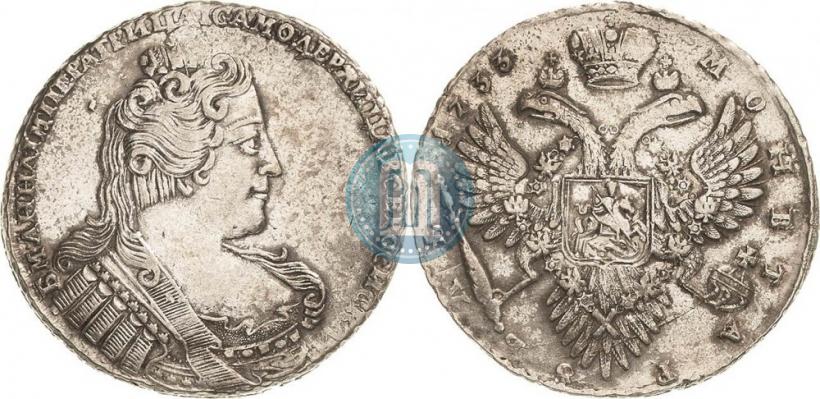 Фото 1 рубль 1733 года  