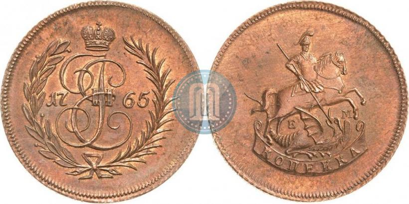 Picture 1 kopeck 1765 year ЕМ 